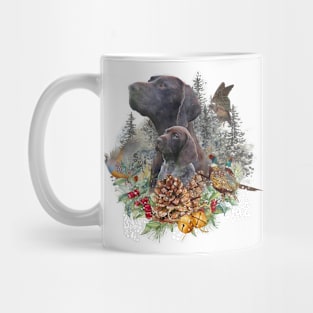 German Shorthaired Pointer in winter Mug